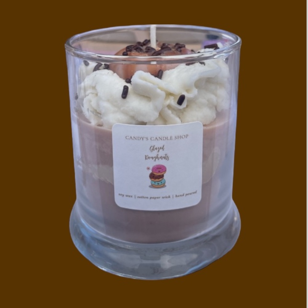 Chocolate glazed doughnut candle